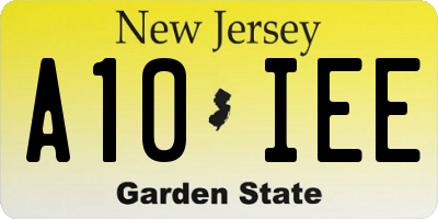 NJ license plate A10IEE