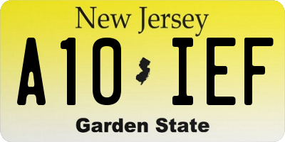 NJ license plate A10IEF