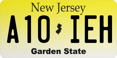 NJ license plate A10IEH