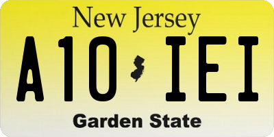 NJ license plate A10IEI