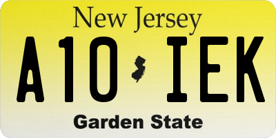 NJ license plate A10IEK