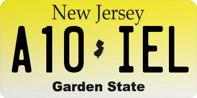 NJ license plate A10IEL