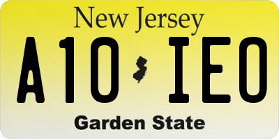 NJ license plate A10IEO