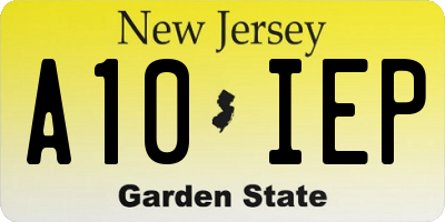 NJ license plate A10IEP