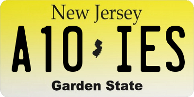 NJ license plate A10IES