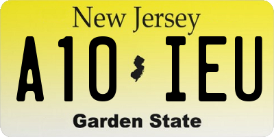 NJ license plate A10IEU