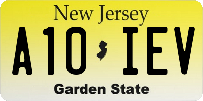 NJ license plate A10IEV