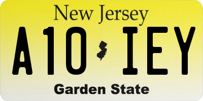 NJ license plate A10IEY