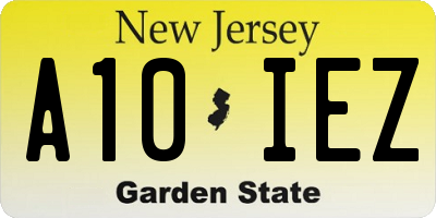 NJ license plate A10IEZ