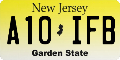 NJ license plate A10IFB