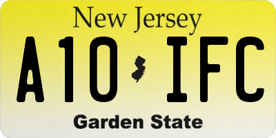 NJ license plate A10IFC