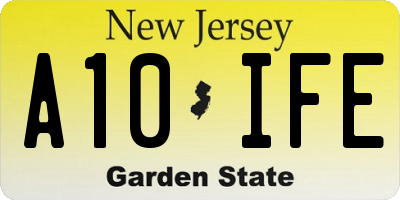 NJ license plate A10IFE