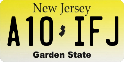 NJ license plate A10IFJ