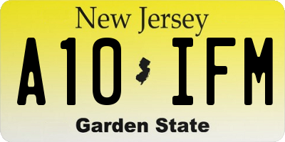 NJ license plate A10IFM