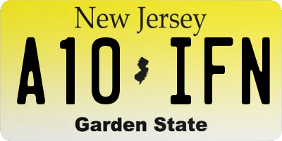 NJ license plate A10IFN