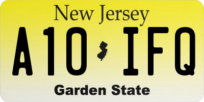 NJ license plate A10IFQ