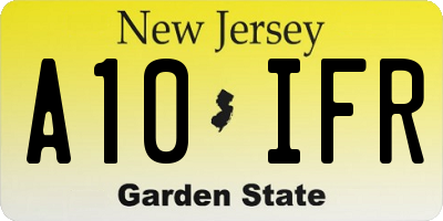 NJ license plate A10IFR