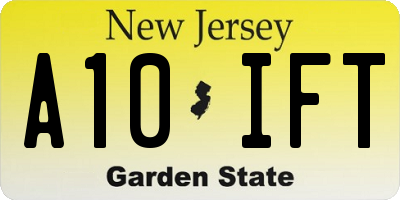 NJ license plate A10IFT