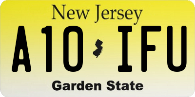 NJ license plate A10IFU