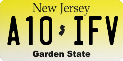 NJ license plate A10IFV
