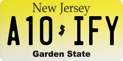 NJ license plate A10IFY