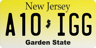 NJ license plate A10IGG