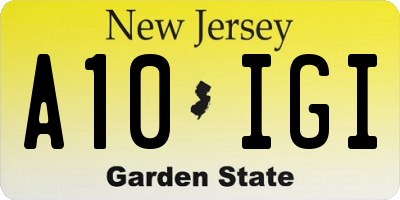 NJ license plate A10IGI