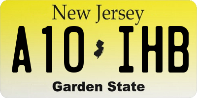 NJ license plate A10IHB