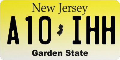 NJ license plate A10IHH