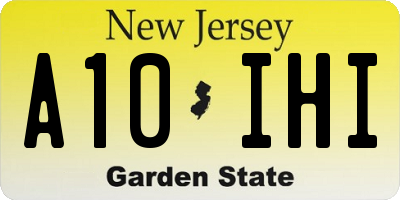 NJ license plate A10IHI