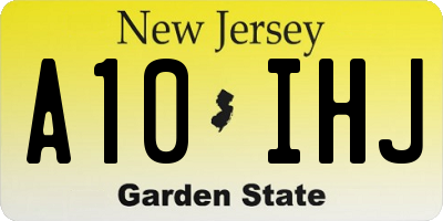 NJ license plate A10IHJ