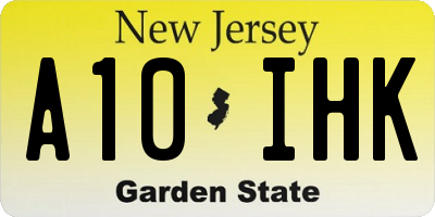 NJ license plate A10IHK