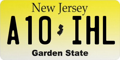 NJ license plate A10IHL