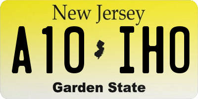NJ license plate A10IHO