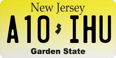 NJ license plate A10IHU