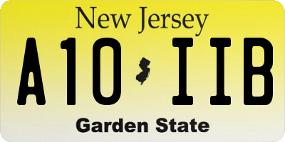 NJ license plate A10IIB