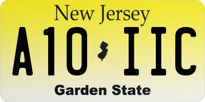 NJ license plate A10IIC