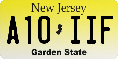 NJ license plate A10IIF