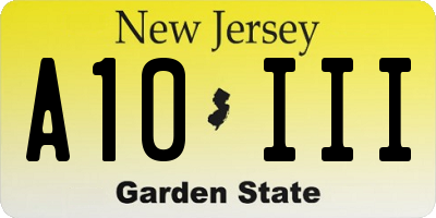 NJ license plate A10III