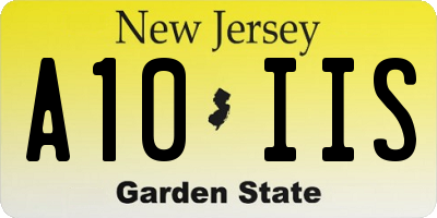 NJ license plate A10IIS