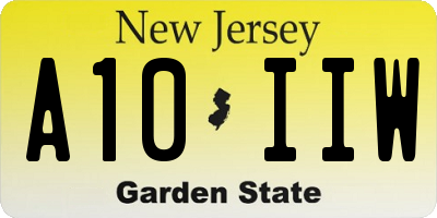 NJ license plate A10IIW