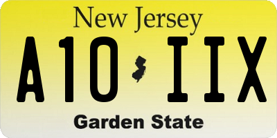 NJ license plate A10IIX