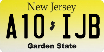 NJ license plate A10IJB