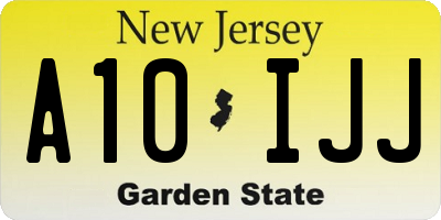 NJ license plate A10IJJ