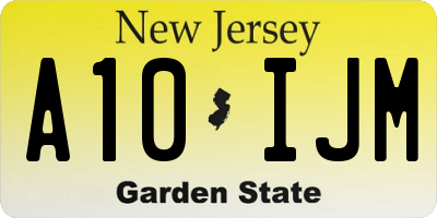 NJ license plate A10IJM