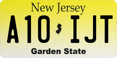 NJ license plate A10IJT