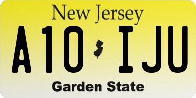 NJ license plate A10IJU