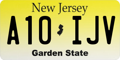 NJ license plate A10IJV