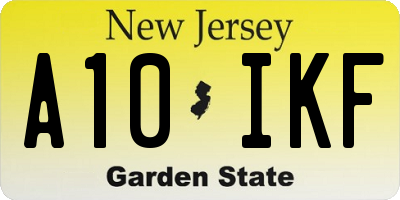 NJ license plate A10IKF