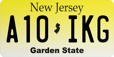 NJ license plate A10IKG